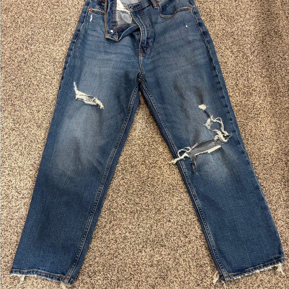 Abercrombie & Fitch Women’s Relaxed Distressed Denim Jeans